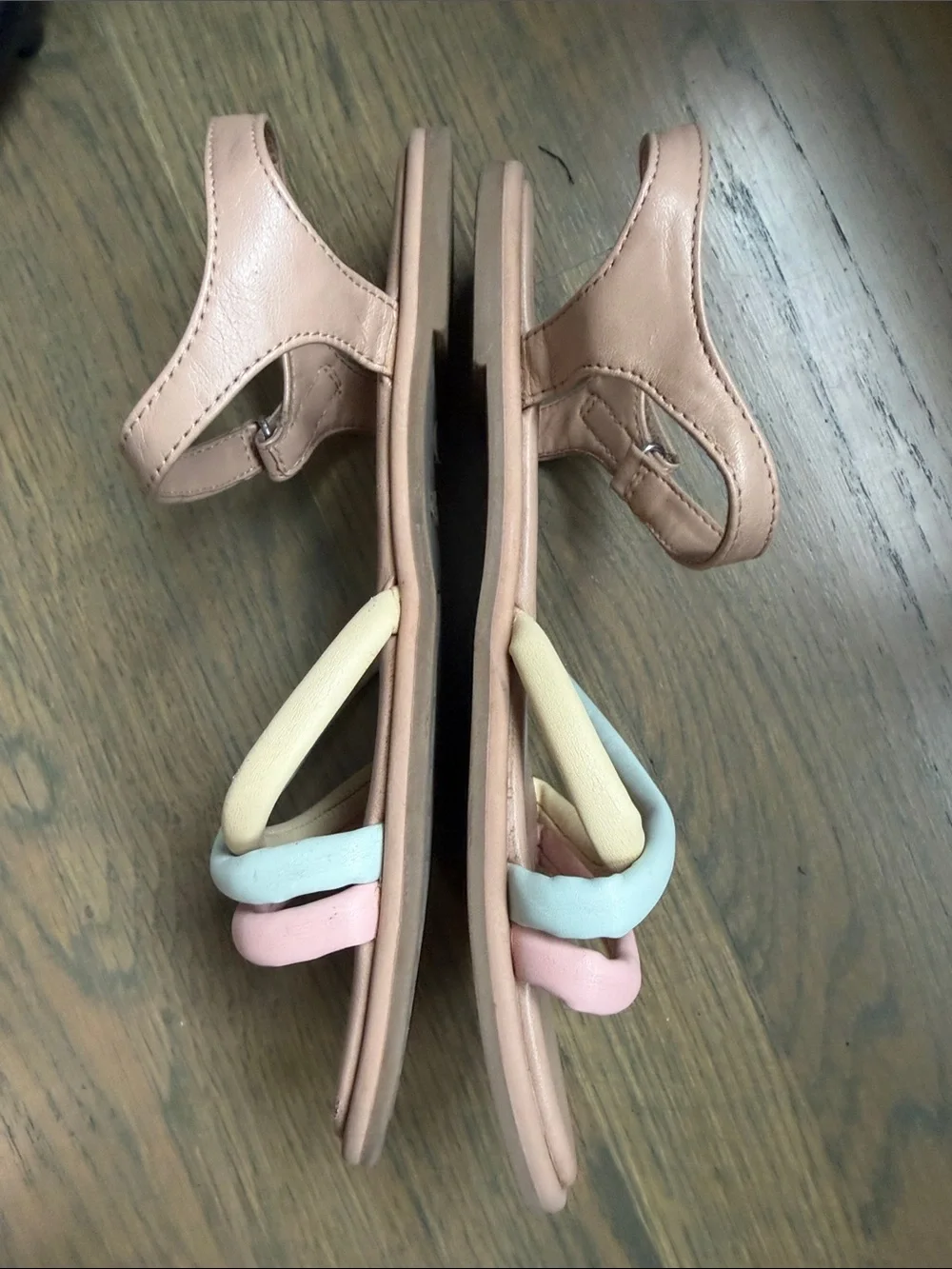 Cat & Jack Pink Blue Yellow Strappy Girls Sandals